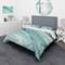 Designart 'Silver Springs I Blue Green' Farmhouse Bedding Set - Duvet Cover & Shams